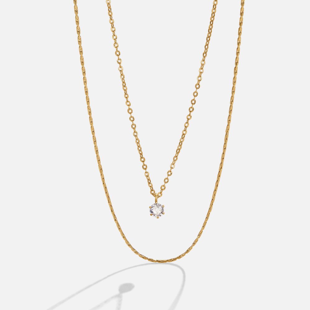 Dina Crystal Two-Strand Gold-Tone Necklace