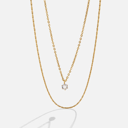 Dina Crystal Two-Strand Gold-Tone Necklace