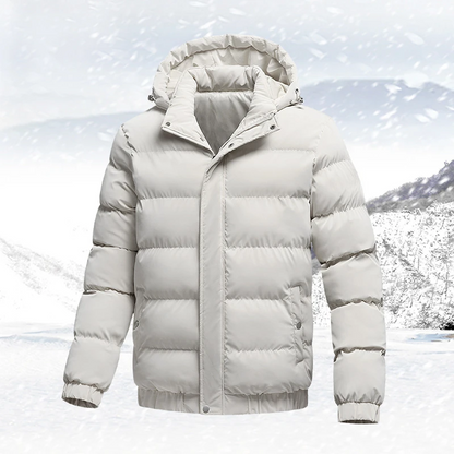 Men's Hooded Puffer Jacket – Cotton and Down Fill