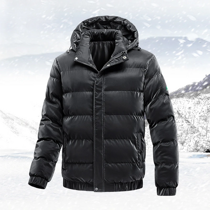 Men's Hooded Puffer Jacket – Cotton and Down Fill