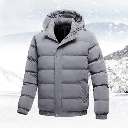Men's Hooded Puffer Jacket – Cotton and Down Fill