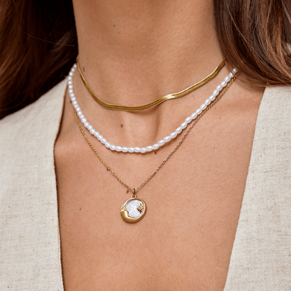 Crescent and Star Charm Necklace