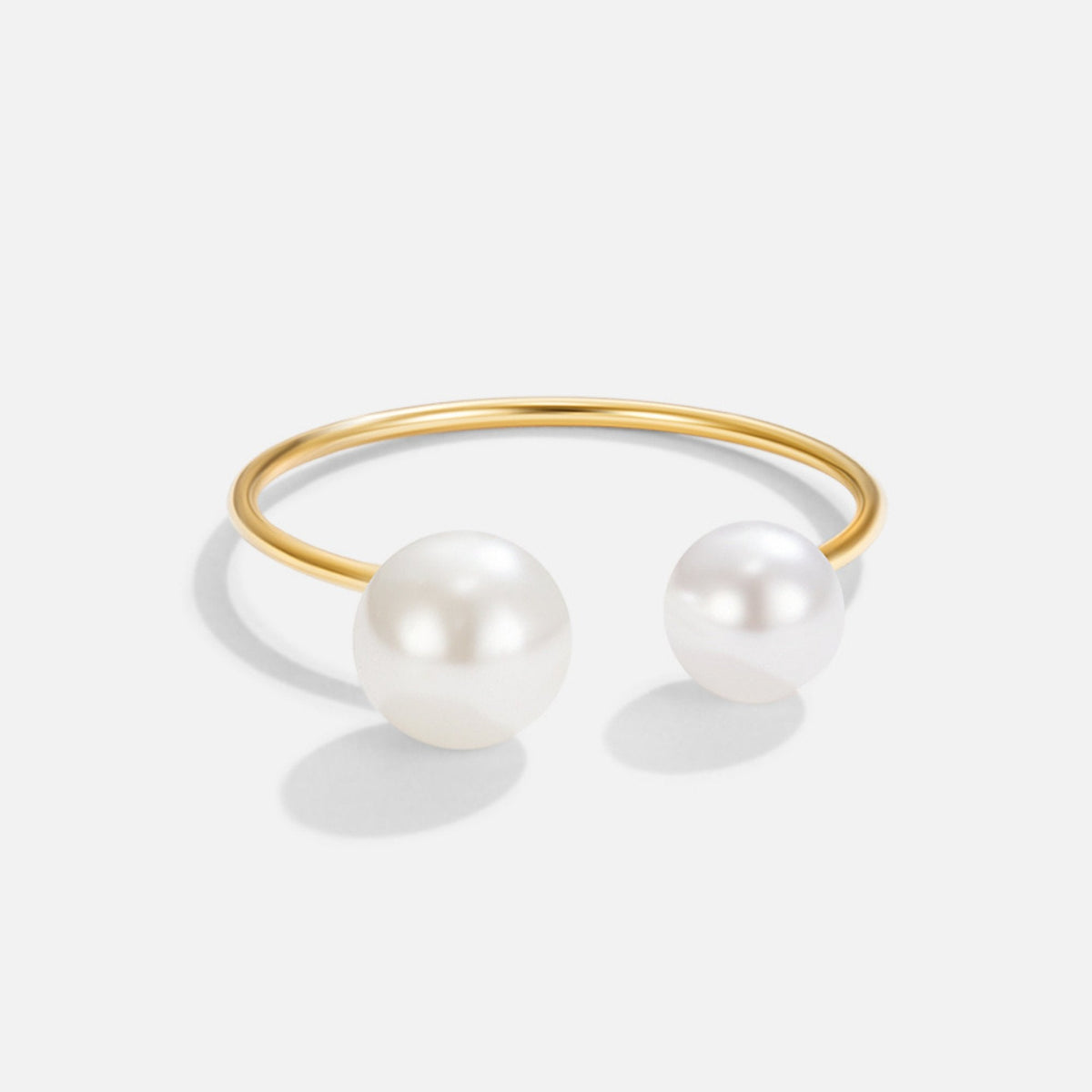 Durya Twin Pearl Ended Open Wrap Ring