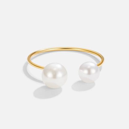 Durya Twin Pearl Ended Open Wrap Ring