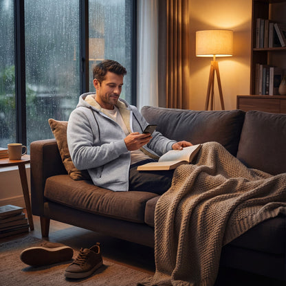 Men's Sherpa Fleece Zip Hoodie – Relaxed Fit Cardigan