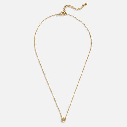 Elaine Crystal Set Slim Disc Pendant Necklace