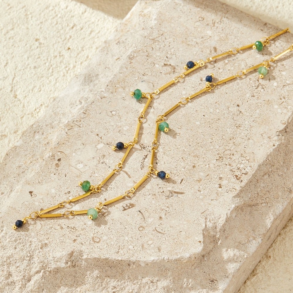 Elara Teardrop Stone-Look Pendant Necklace