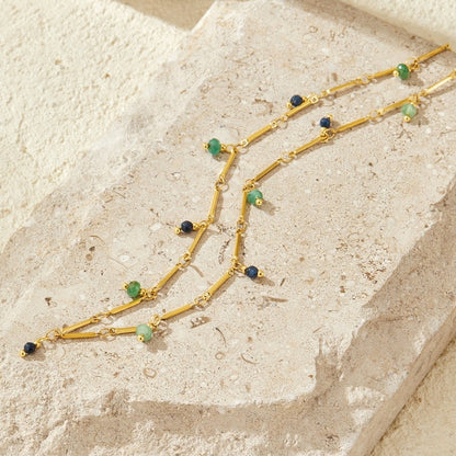 Elara Teardrop Stone-Look Pendant Necklace