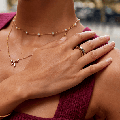 Elena Interlocking Three-Tone Loop Ring