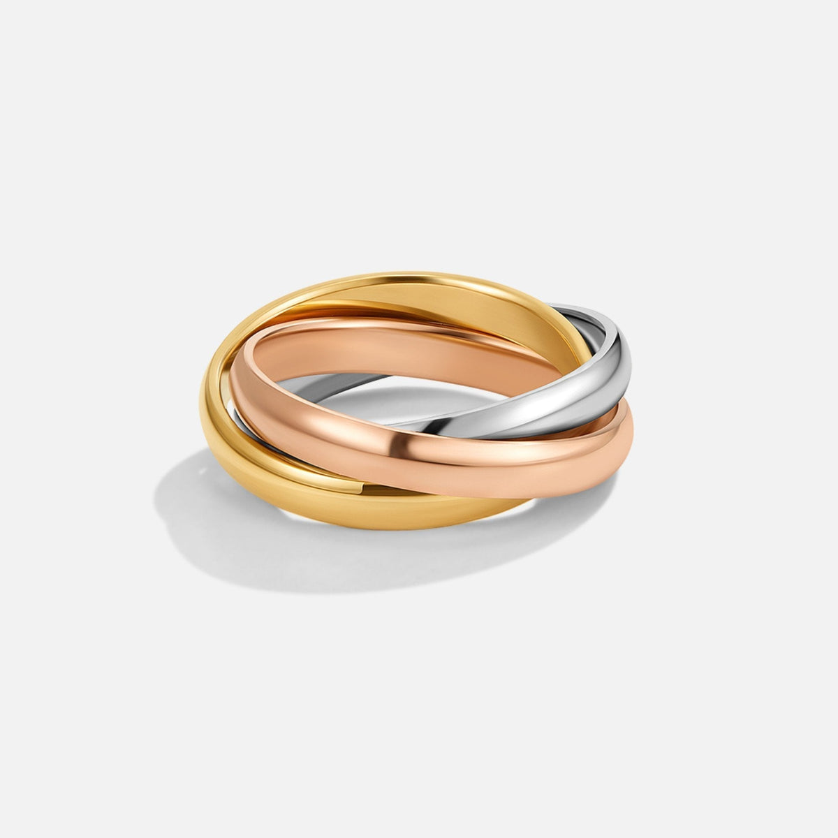 Elena Interlocking Three-Tone Loop Ring