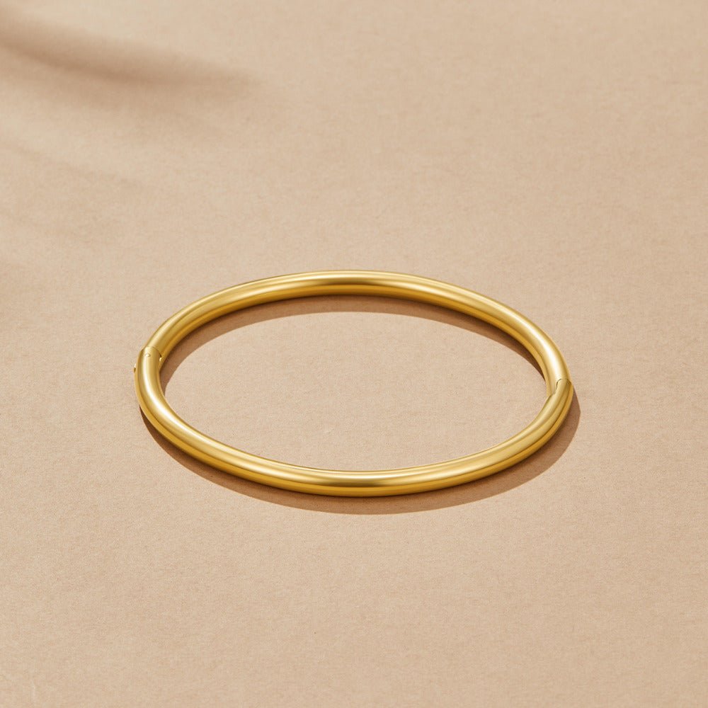 Eli Slender Plain Round Gold-Tone Bangle