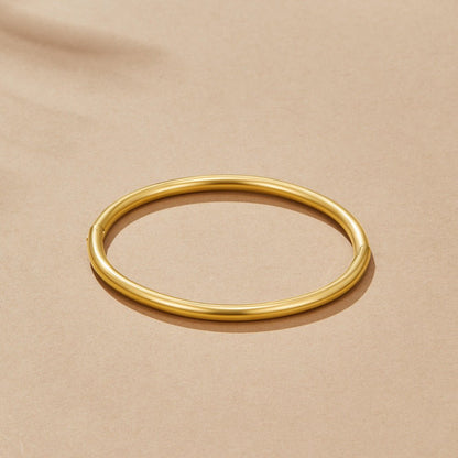 Eli Slender Plain Round Gold-Tone Bangle