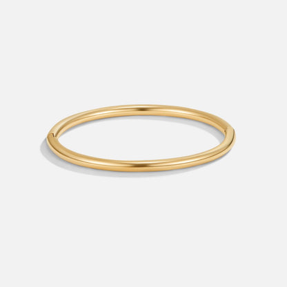Eli Slender Plain Round Gold-Tone Bangle