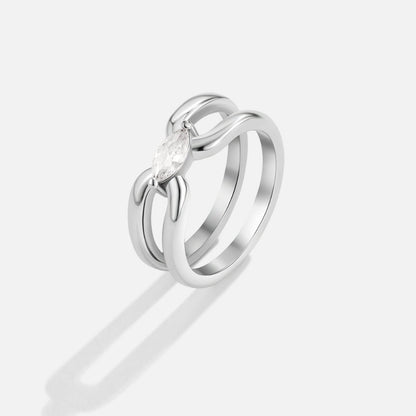 Eliza Flexible Link Band Ring in Silver-Tone