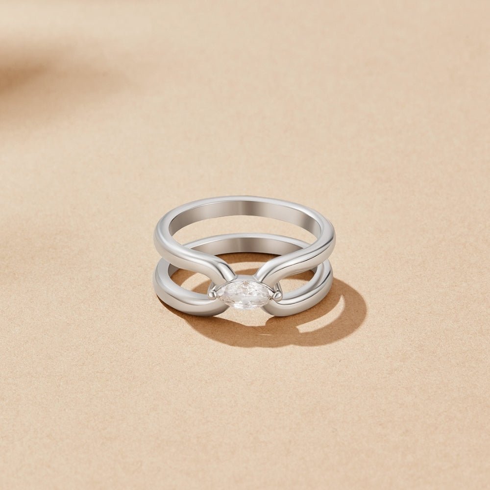 Eliza Flexible Link Band Ring in Silver-Tone
