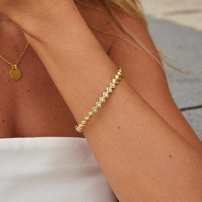 Elle Pointed Marquise Crystal Bangle Bracelet