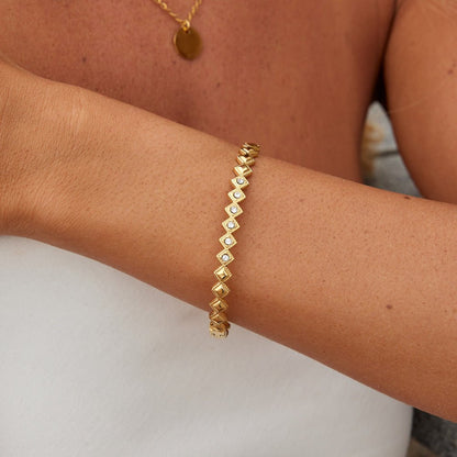 Elle Pointed Crystal Open Cuff