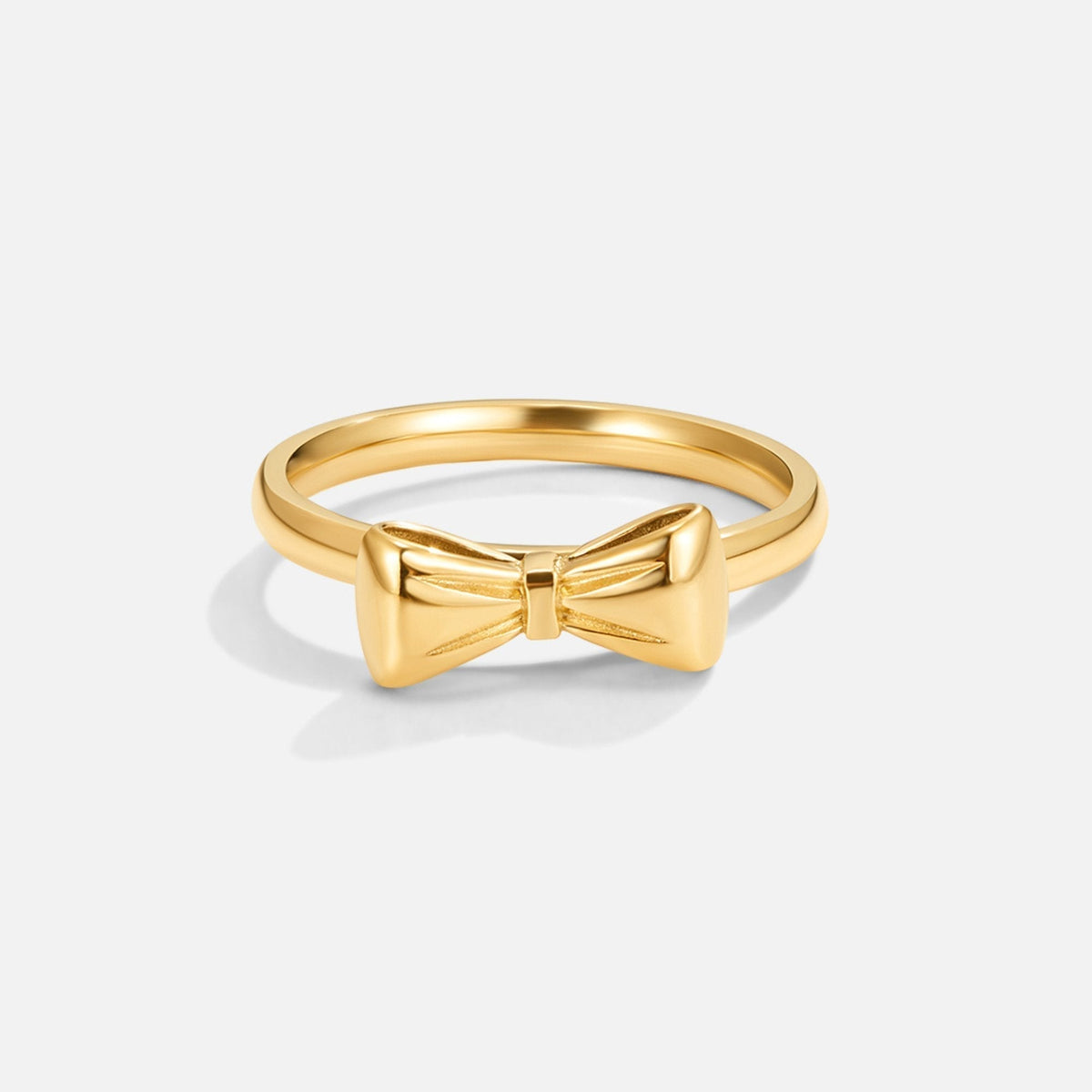 Ellie Small Bow Gold-Tone Slim Band Ring