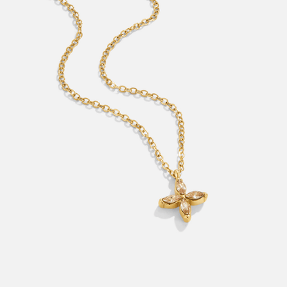 Elowyn Crystal Petal Bloom Pendant Necklace