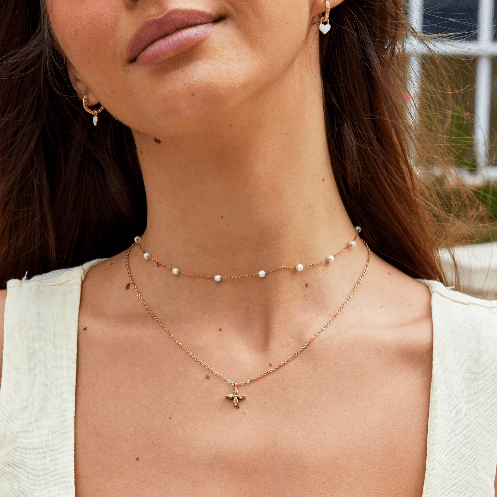 Elowyn Crystal Petal Bloom Pendant Necklace