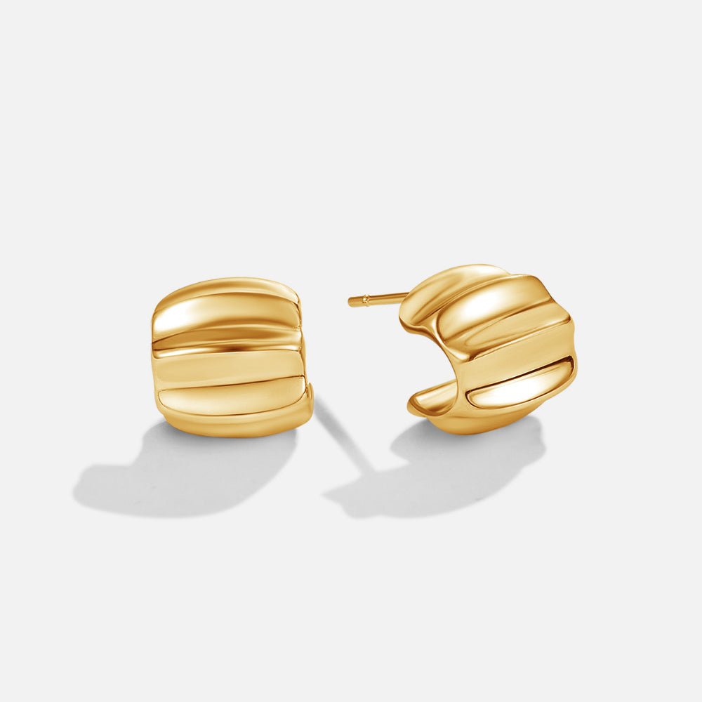 Elsa Little Wave-Shaped Hoop Earrings