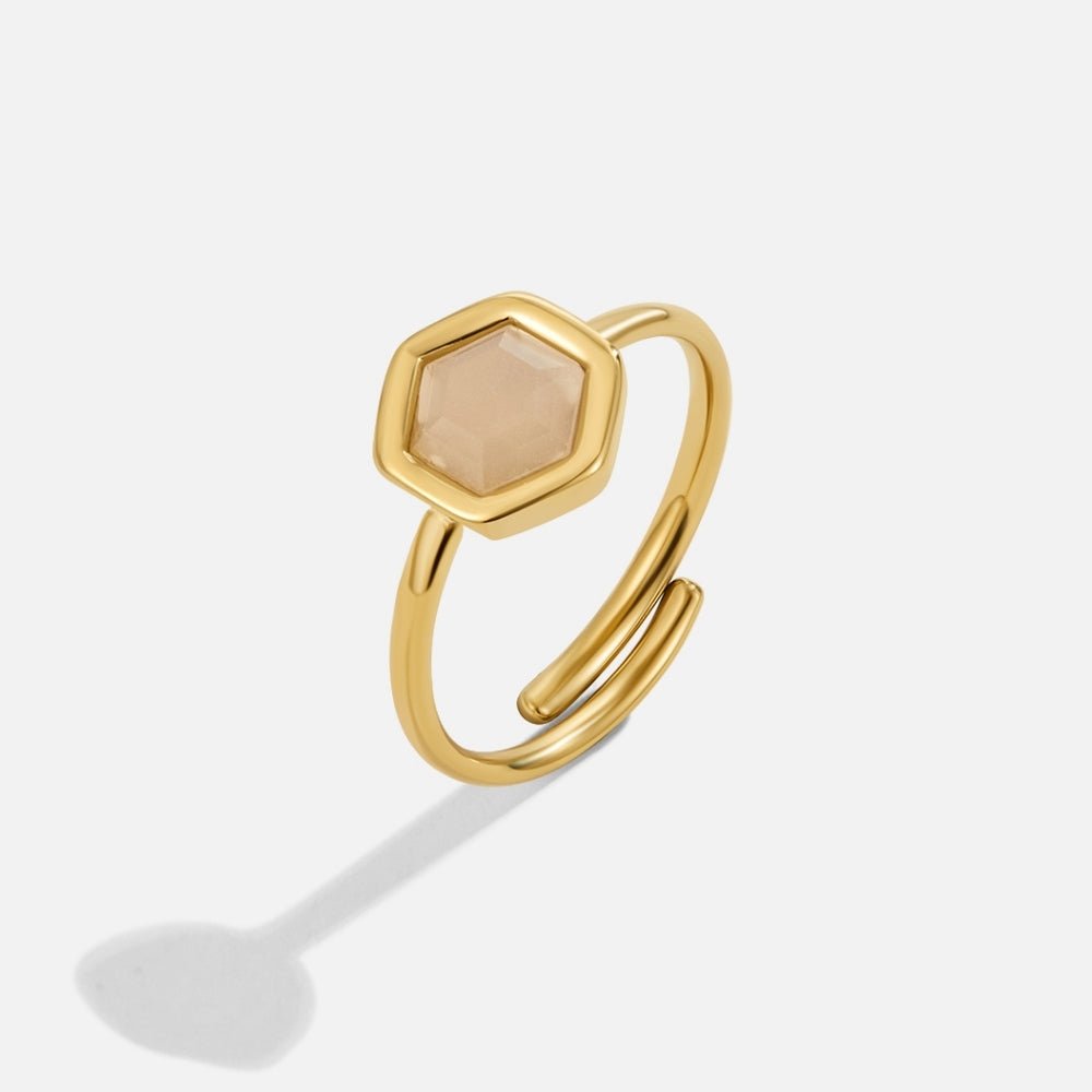 Ember Warm Stone Gold-Tone Slim Band Ring
