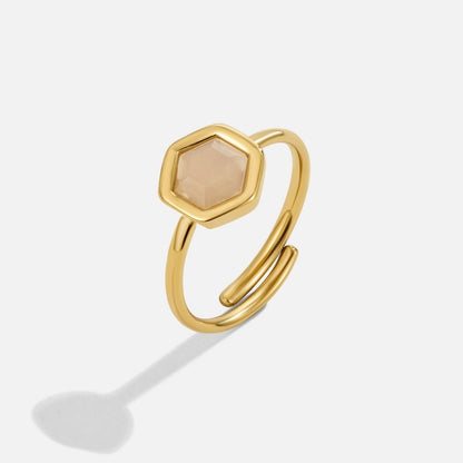Ember Warm Stone Gold-Tone Slim Band Ring