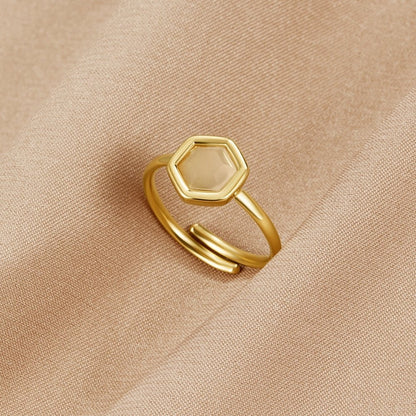 Ember Warm Stone Gold-Tone Slim Band Ring