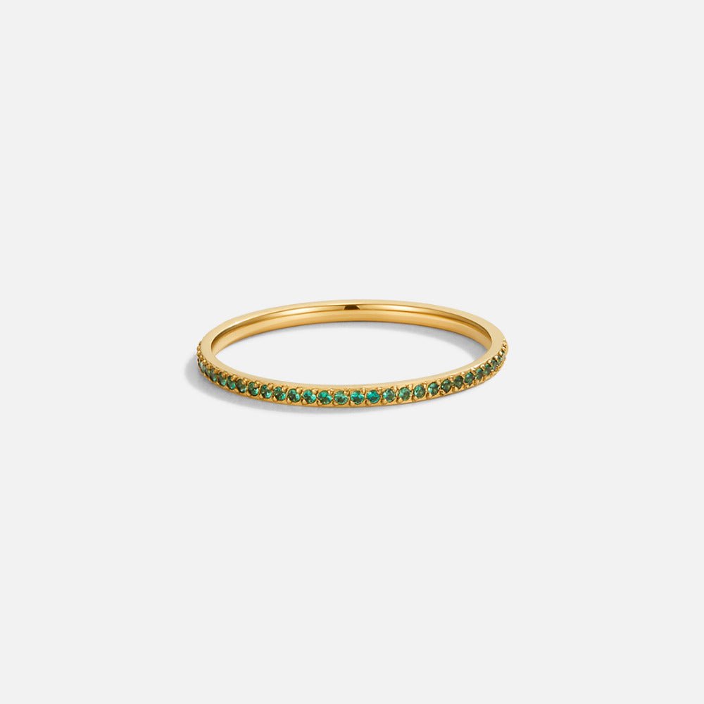 Deep Green Crystal Full Band Eternity Ring