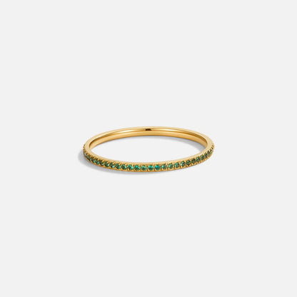 Deep Green Crystal Full Band Eternity Ring