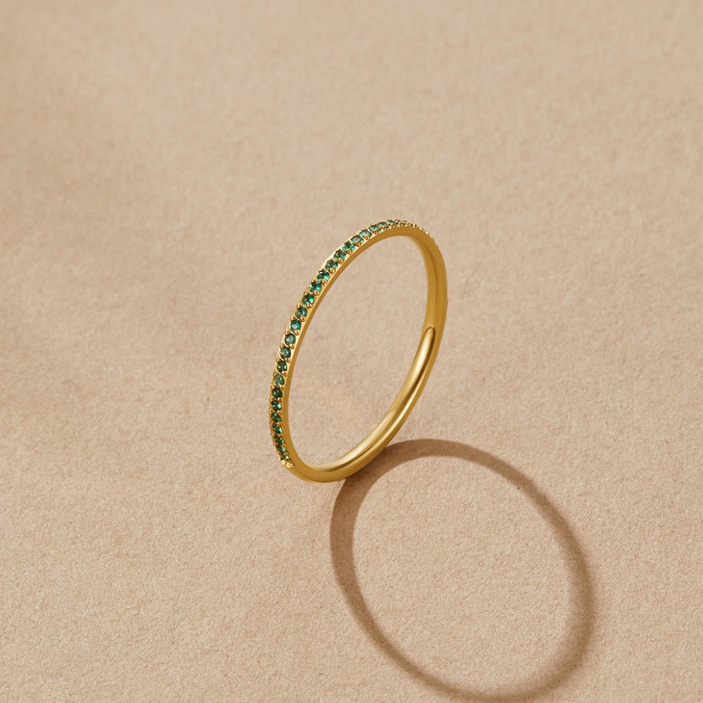 Deep Green Crystal Full Band Eternity Ring