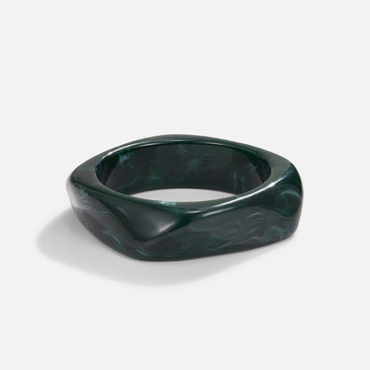 Glossy Emerald Green Marbled Bangle