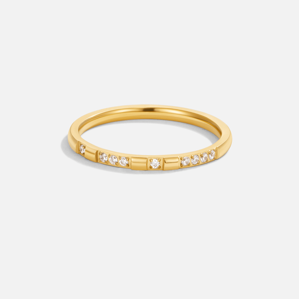 Emery Gold-Tone Ring Set with Small Crystals