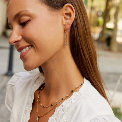 Emily Falling Crystal Post Drop Earrings