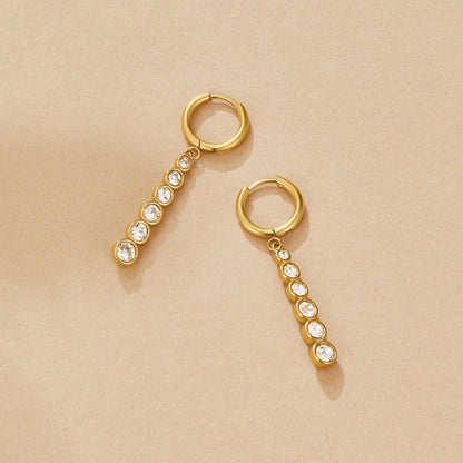 Emily Falling Crystal Post Drop Earrings