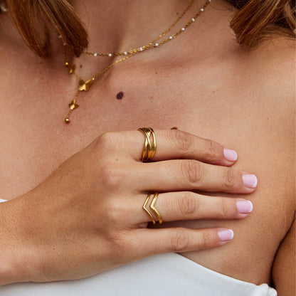 Maisie Woven Strand Gold-Tone Band Ring