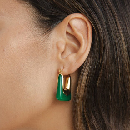 Esme Squared Off Geometric Hoop Earrings