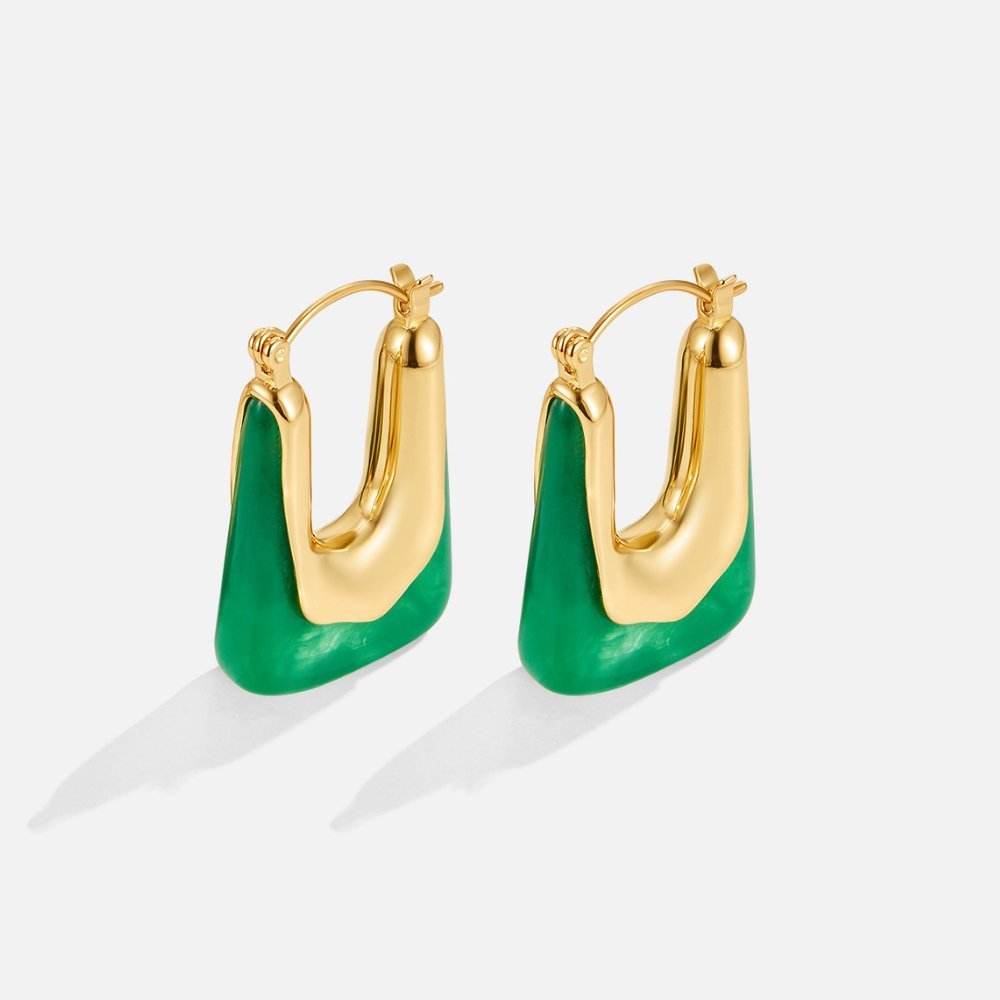 Esme Squared Off Geometric Hoop Earrings