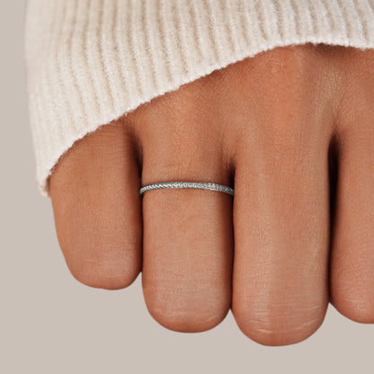 Full Circle Silver-Tone Crystal Eternity Ring