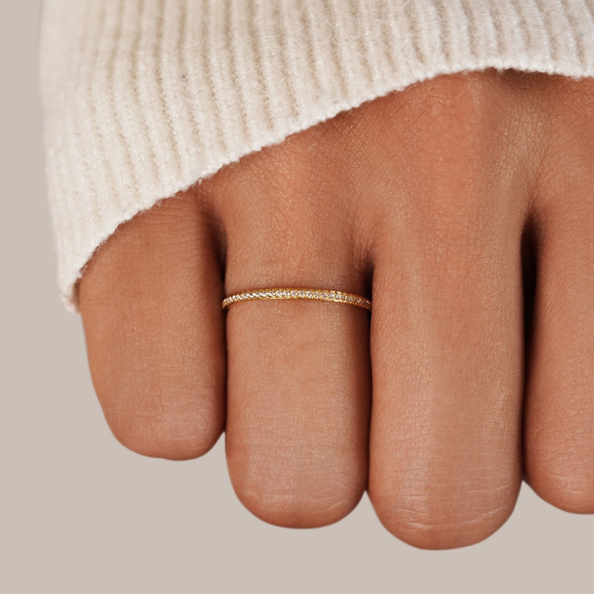Full Circle Gold-Tone Crystal Eternity Ring