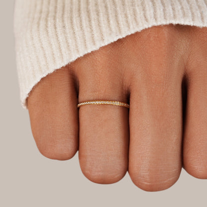 Full Circle Gold-Tone Crystal Eternity Ring