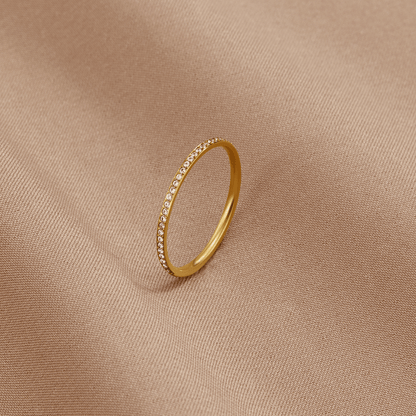 Full Circle Gold-Tone Crystal Eternity Ring