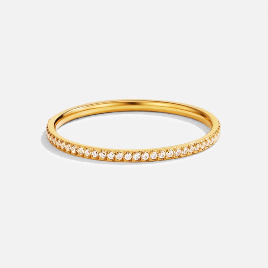 Full Circle Gold-Tone Crystal Eternity Ring