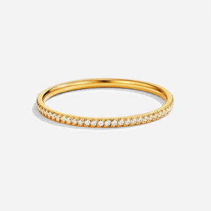 Full Circle Gold-Tone Crystal Eternity Ring