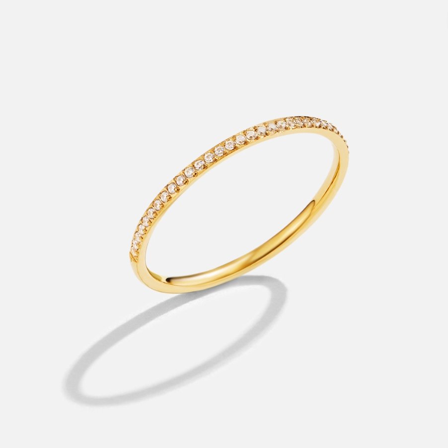 Full Circle Gold-Tone Crystal Eternity Ring