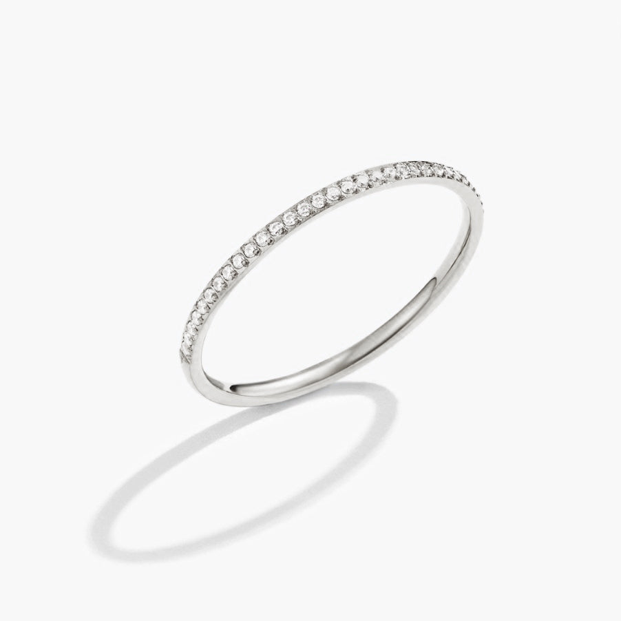 Full Circle Silver-Tone Crystal Eternity Ring