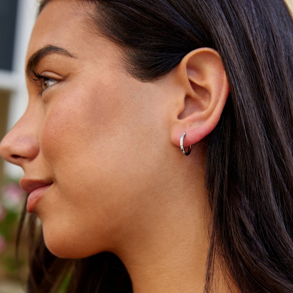 Eternity Silver-Tone Continuous Hoop Earrings