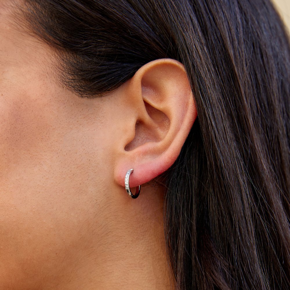 Eternity Silver-Tone Continuous Hoop Earrings