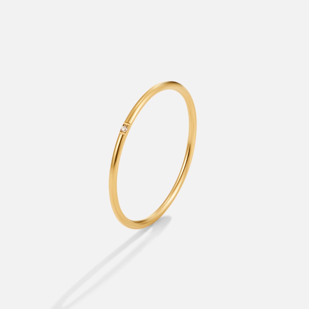 Eula Gold-Tone Band Ring Lined with Crystals