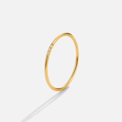 Eula Gold-Tone Band Ring Lined with Crystals